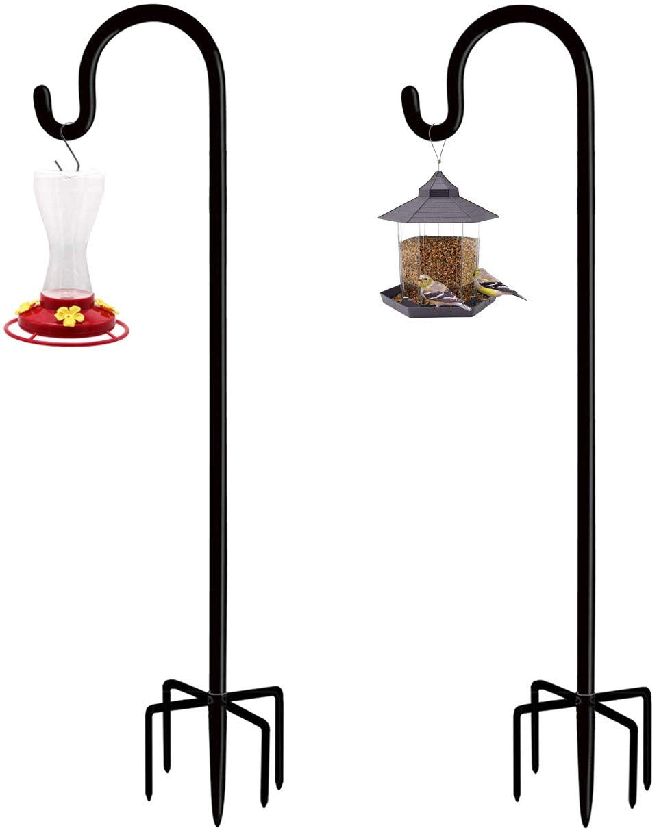 Artibear front view of two assembled shepherd hooks showing dual hooks and height