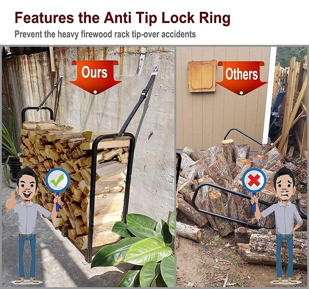 Artibear loaded rack beside fire pit demonstrating easy outdoor access