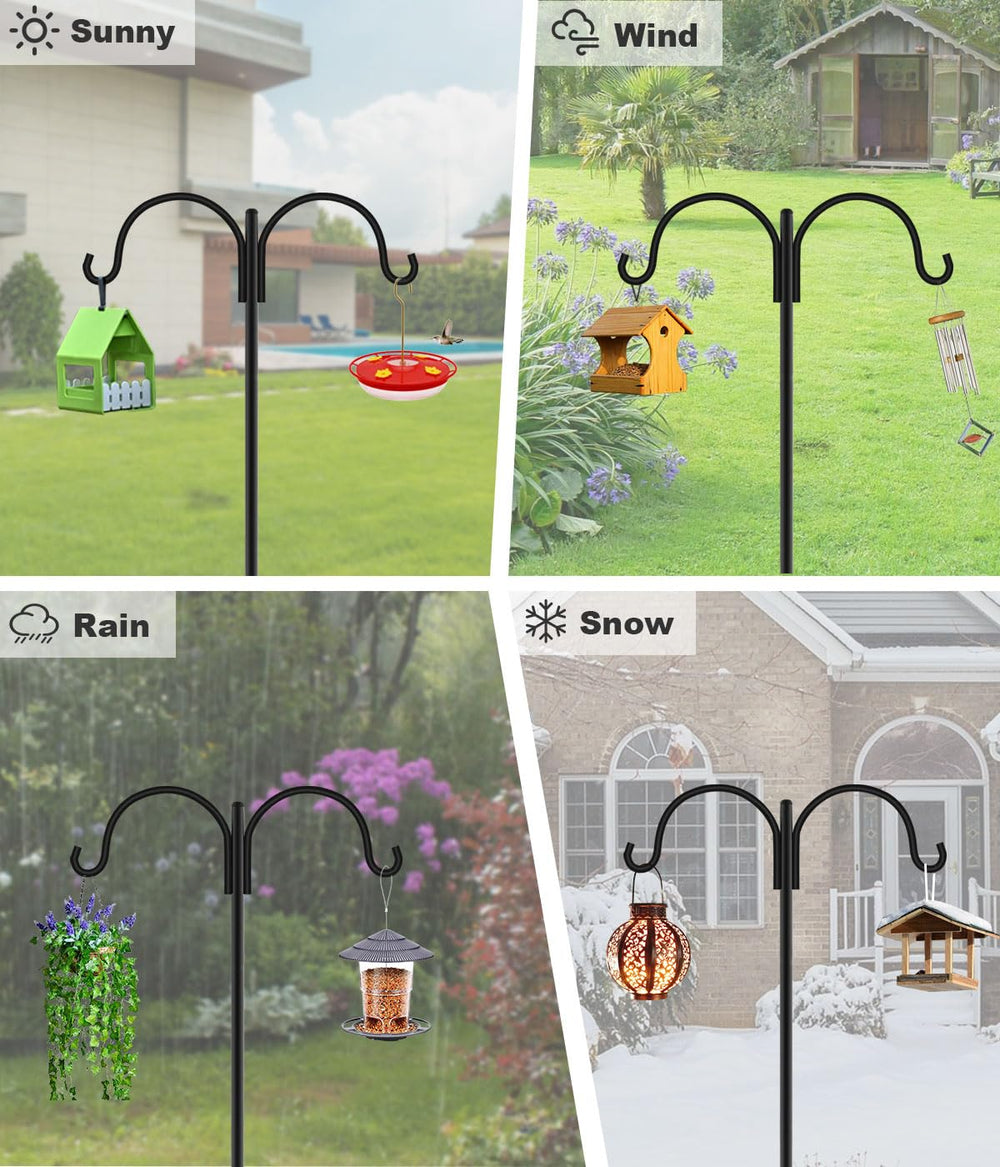 Artibear pot and feeder hung together showing space-saving dual-hook benefit