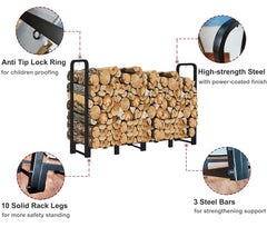 Artibear side profile with stacked logs showing airflow and dry-wood benefit