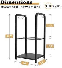 Artibear close-up of steel plate shelf for holding kindling and starters