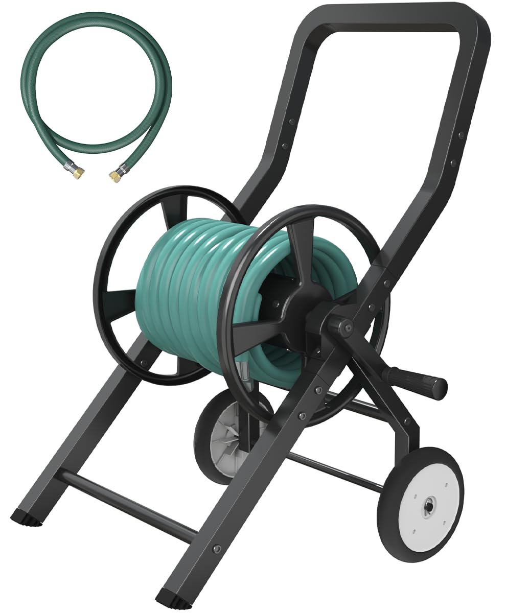 Artigarden front view of reel cart showing compact storage and easy portability