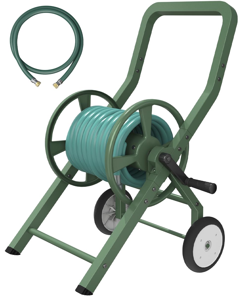 Artigarden front view of reel cart showing stable base and capacity benefit