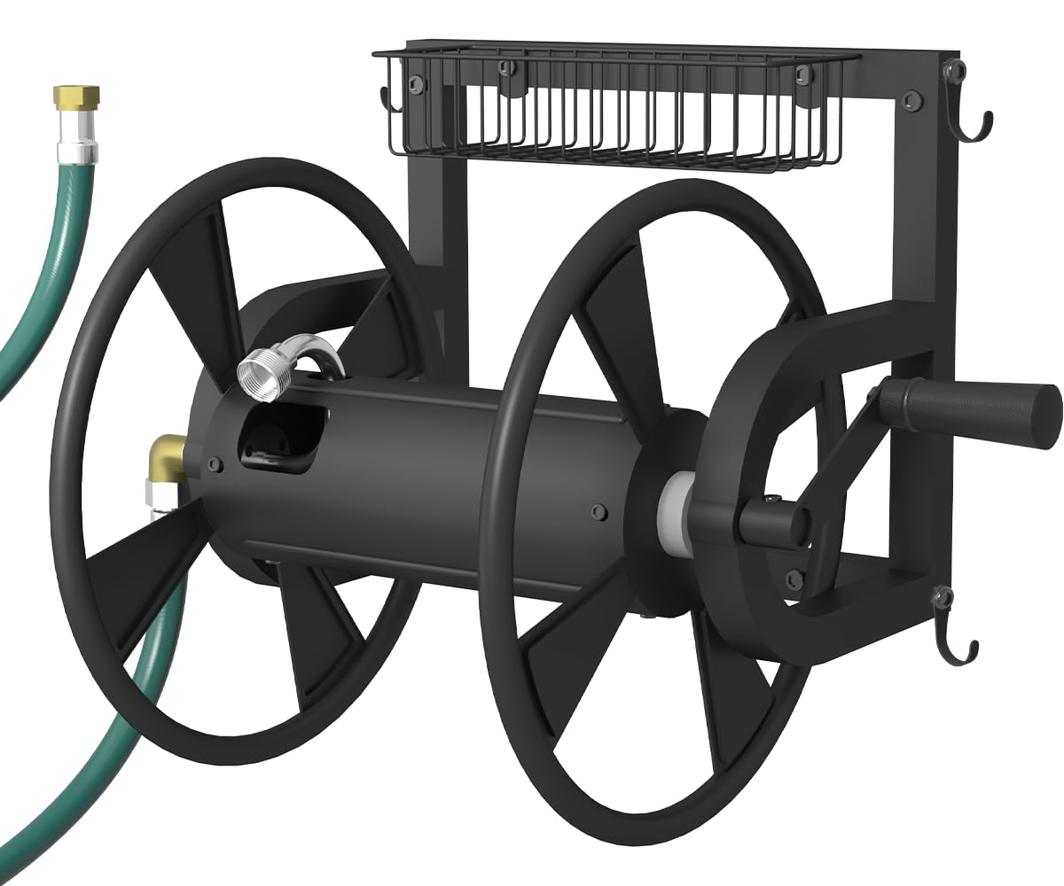Artigarden front view wall-mounted reel showing compact storage benefit