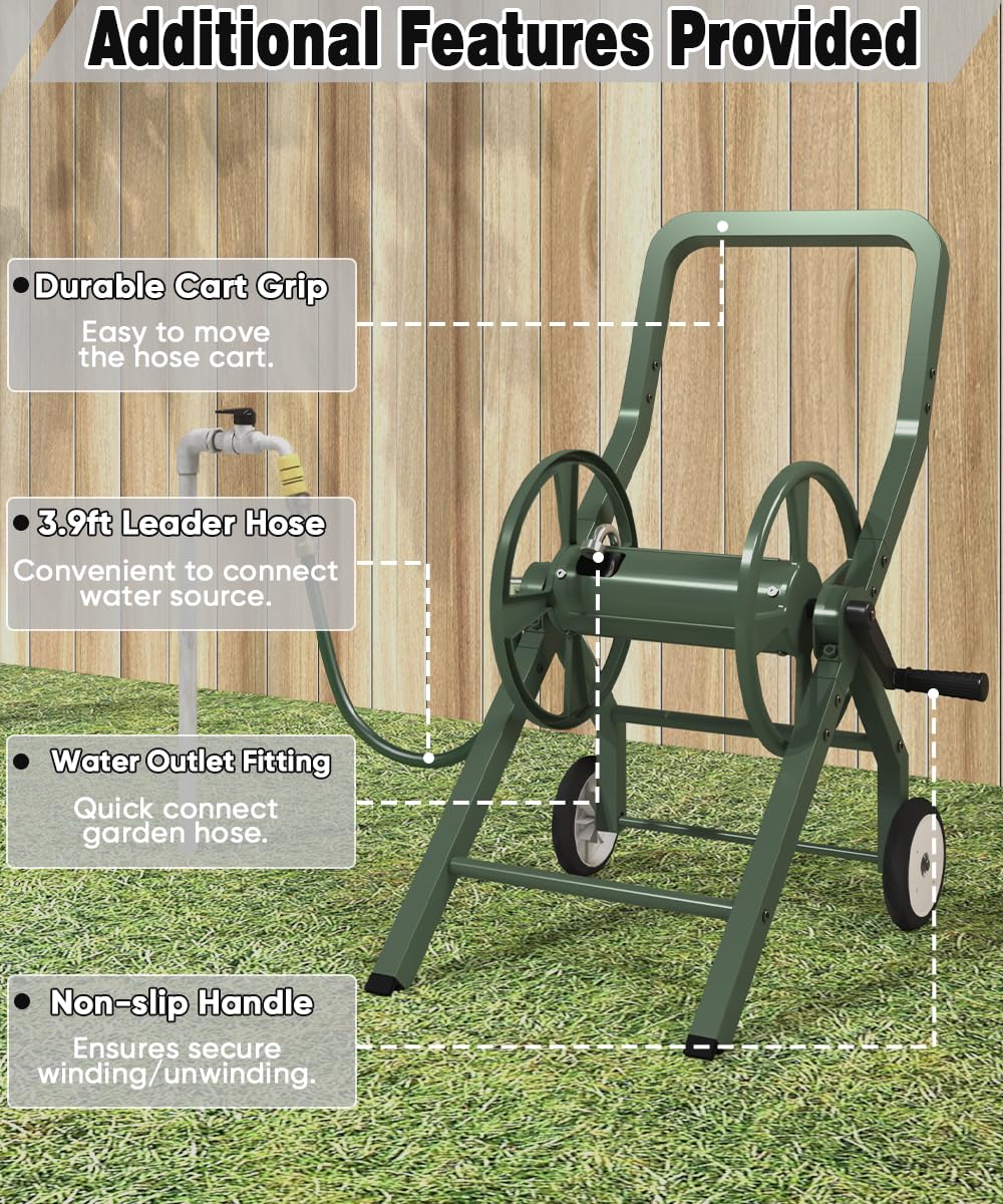 Artigarden ergonomic non-slip handle and crank for effortless hose rewind