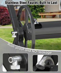 Artigarden non‑slip handle and crank detail for effortless hose winding