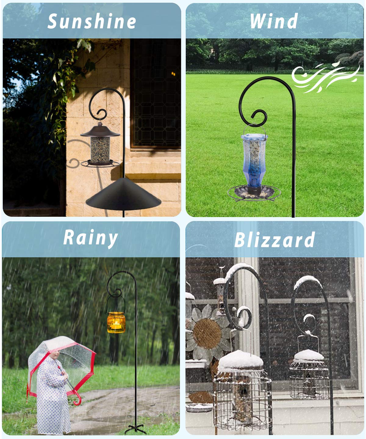 Artigarden hook holding bird feeder showing safe support and wildlife attraction benefit