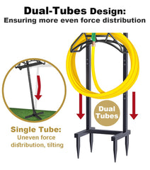 Artigarden hose neatly wound on reel demonstrating tangle prevention