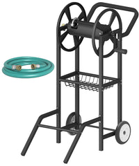 Artigarden hose reel cart front view showing compact storage and durable frame