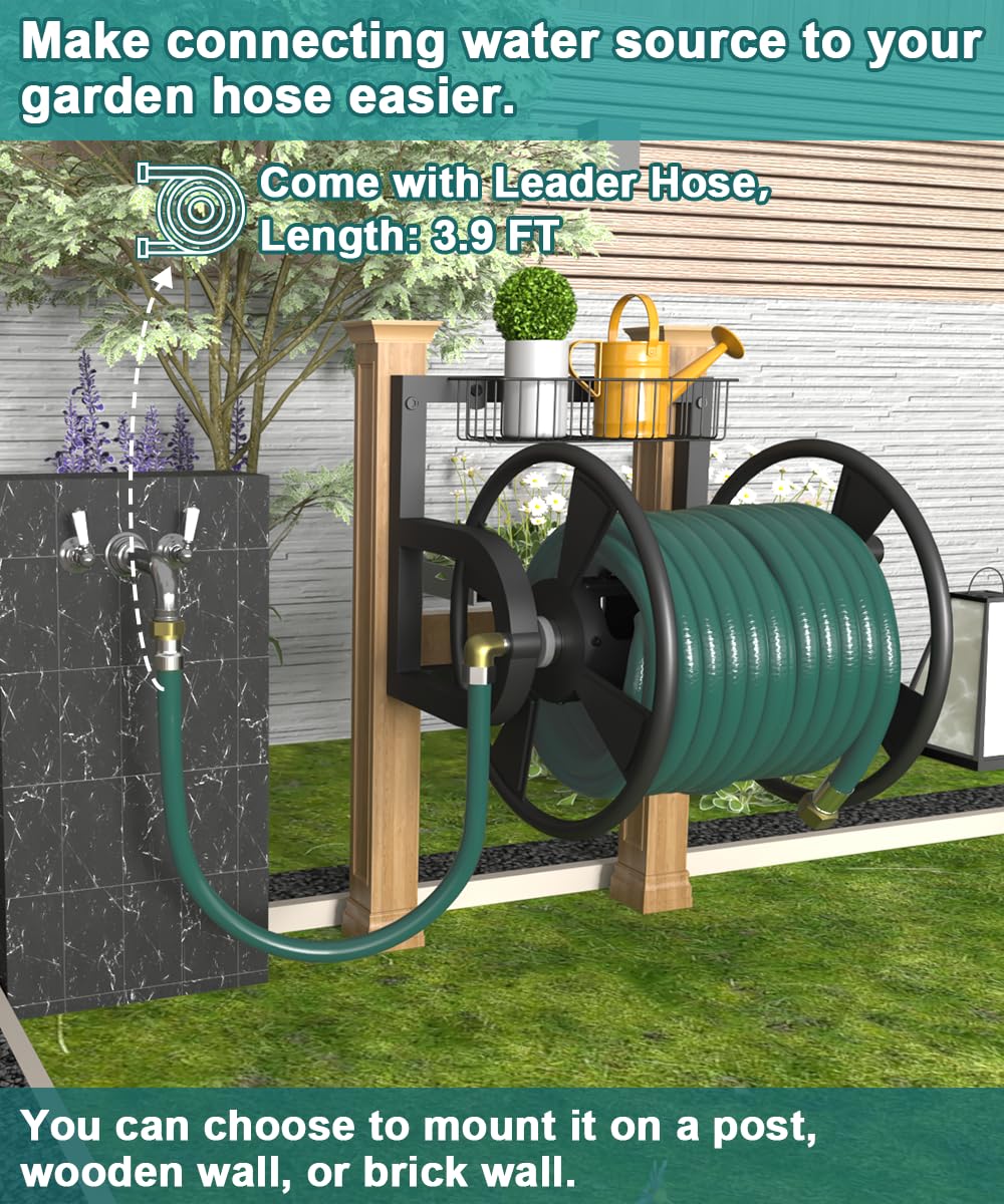 Artigarden leader hose connected at drum center for smooth flow and easy hookup