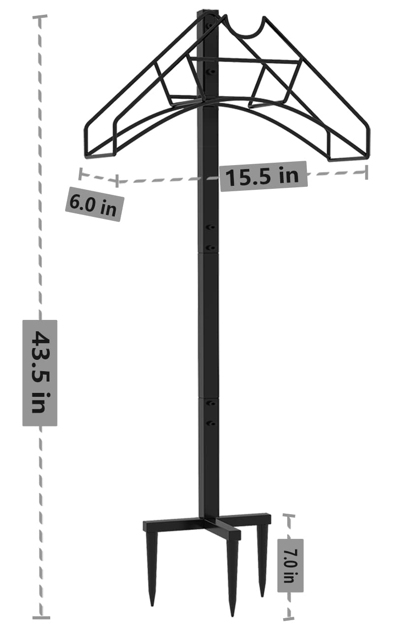 Artigarden next to measuring tape showing 43.5-inch height for reduced kinks benefit
