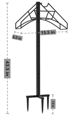 Artigarden next to measuring tape showing 43.5-inch height for reduced kinks benefit