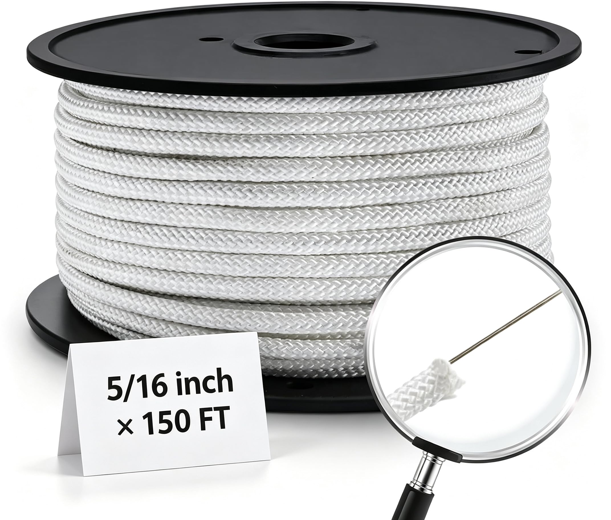 Artilife spool front view showing neat 150 ft halyard for easy installation