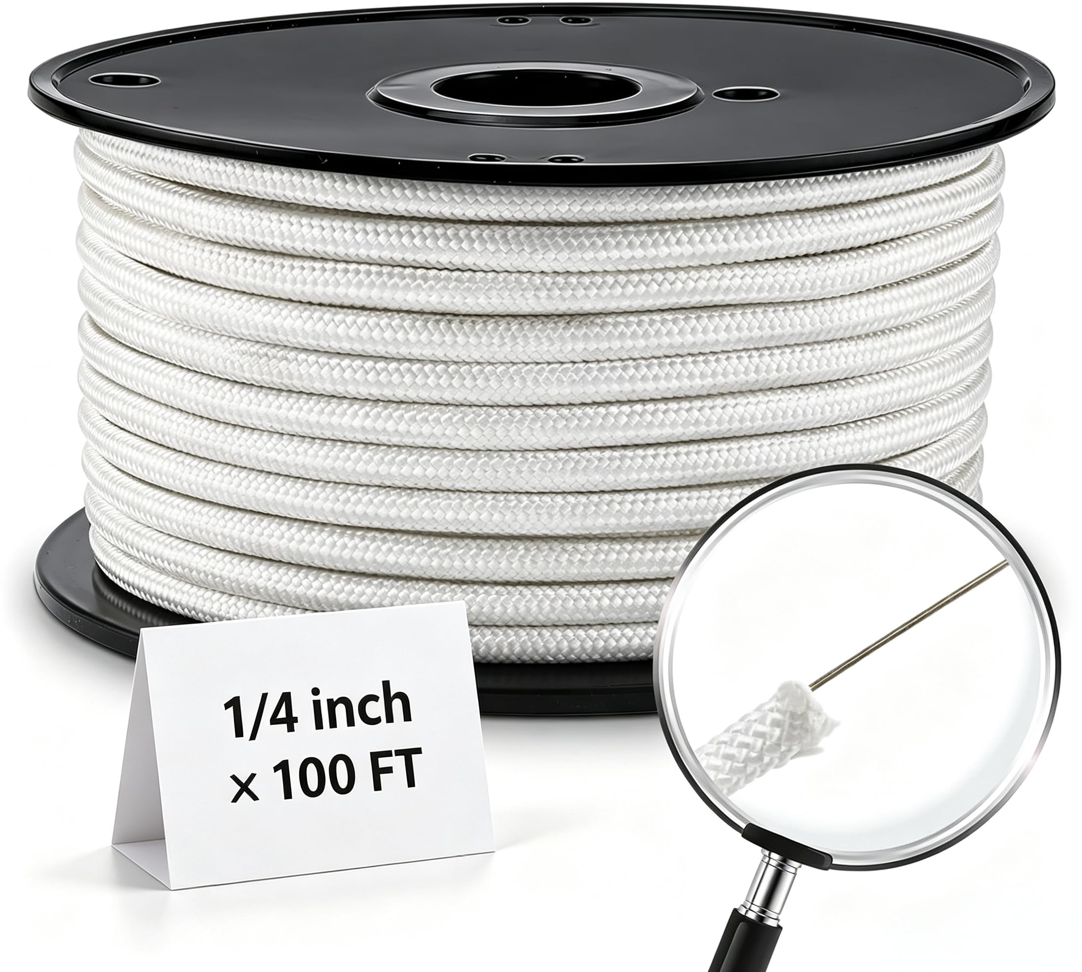 Artilife full spool of 1/4 inch flag pole rope showing clean packaging and easy installation benefit