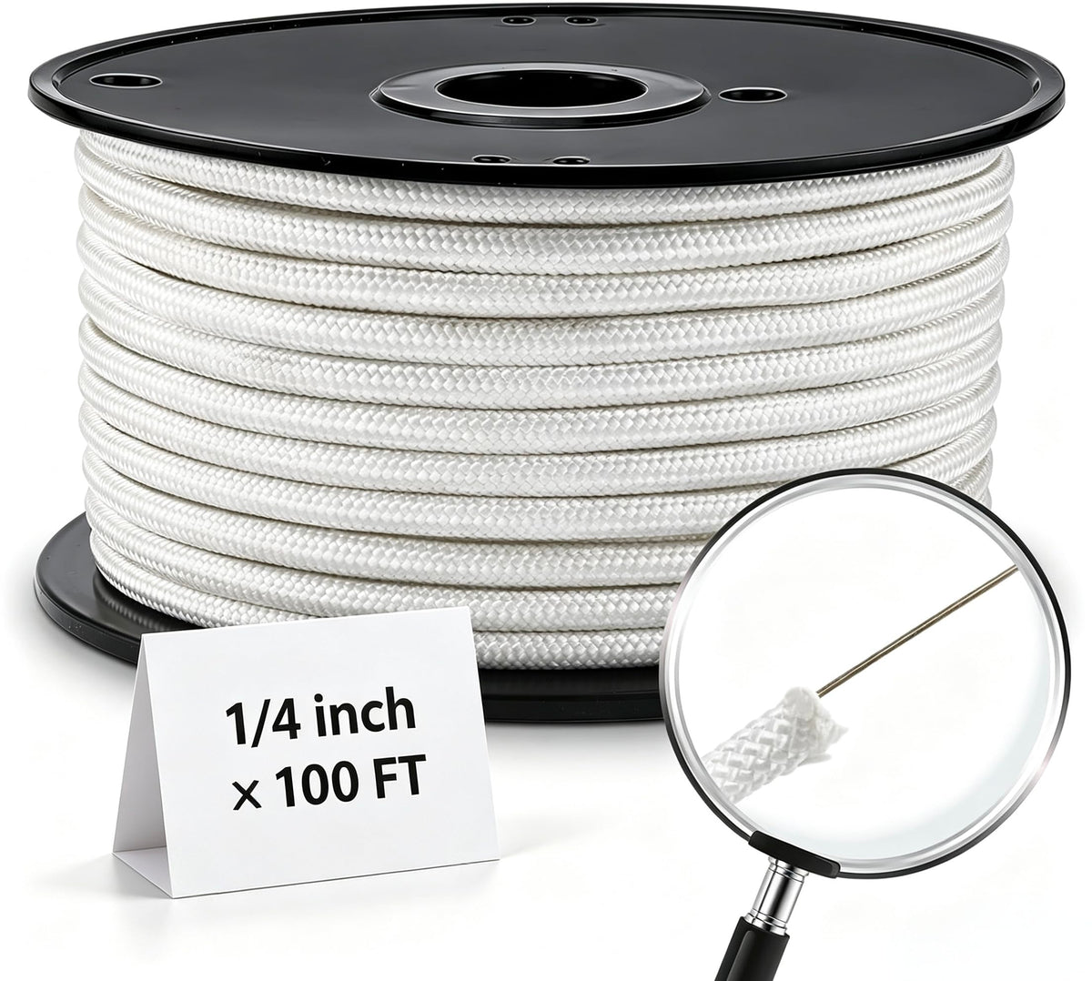 Artilife full spool of 1/4 inch flag pole rope showing clean packaging and easy installation benefit