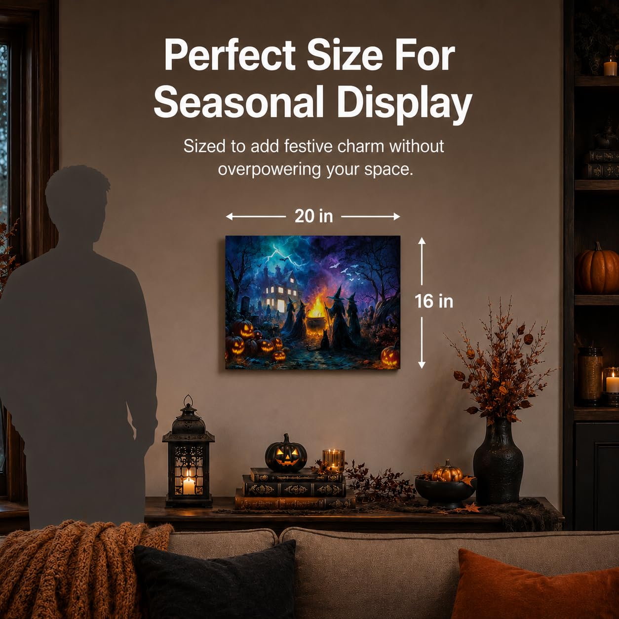 Artiluxy beside a book for scale showing 20x16 inch size advantage