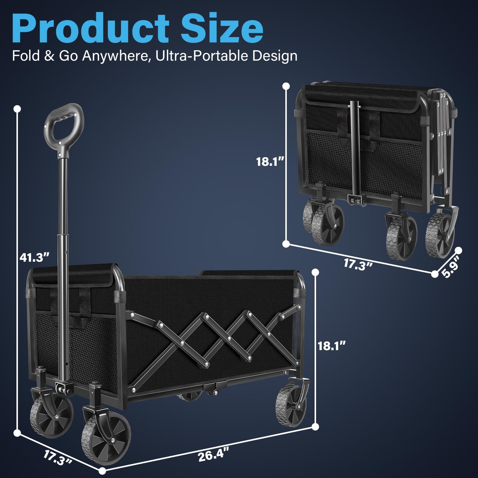 ARTIST'S DREAM folded flat for compact trunk storage and convenience