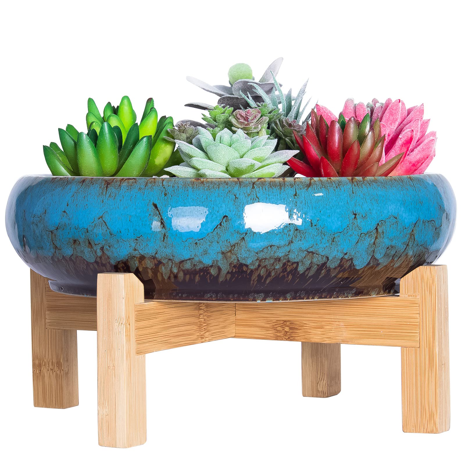 ARTKETTY front view of ceramic succulent pot, elegant display benefit