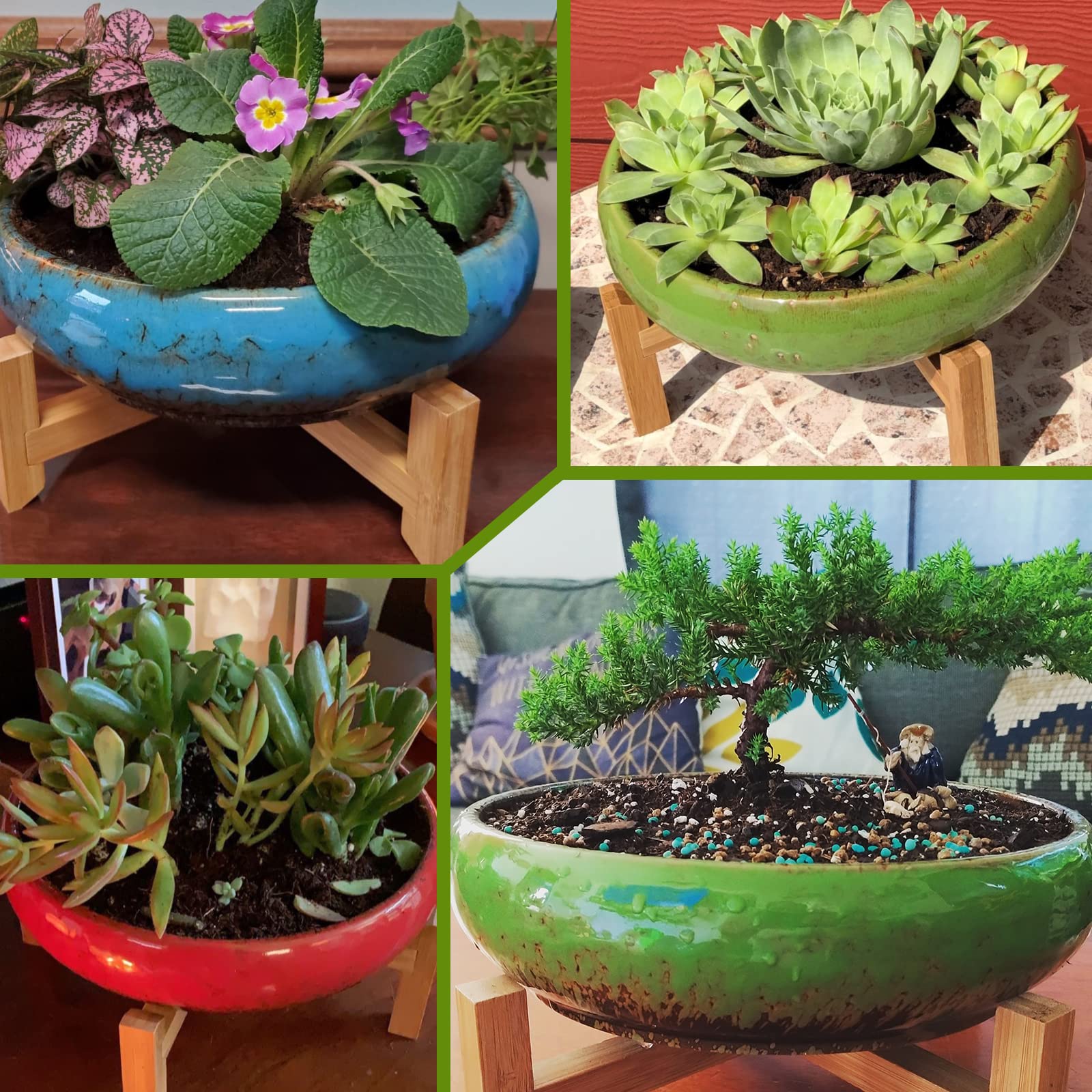 ARTKETTY planter next to ruler and hand to show 10-inch scale and fit