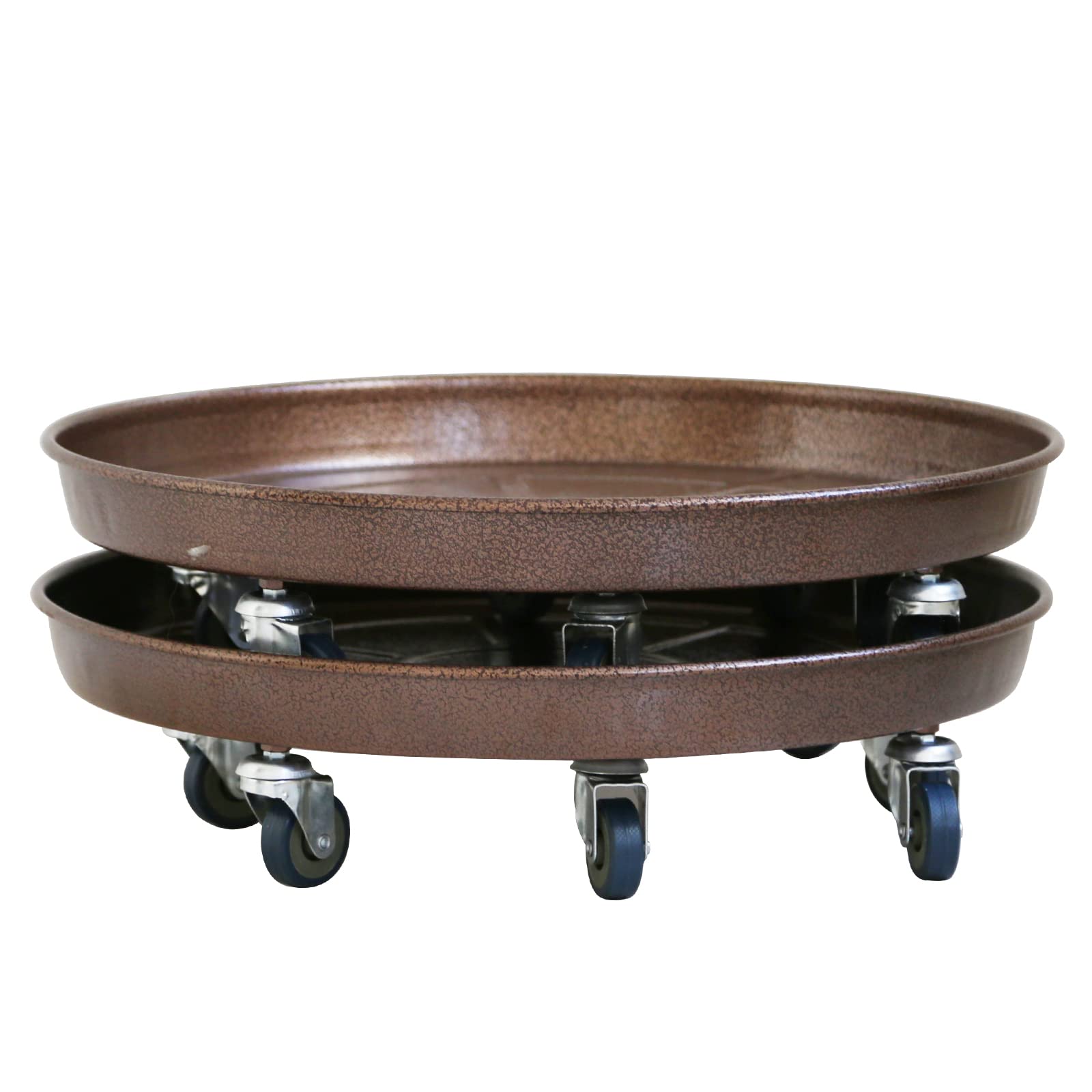 ARTLINE front view of round plant stand showing sturdy platform and rim benefit: stable support