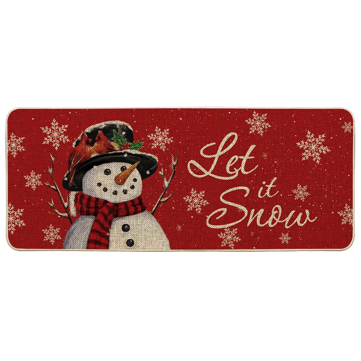 Artoid Mode snowman doormat front view showing festive print and welcome appeal