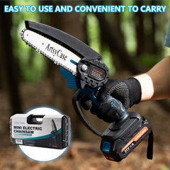 ARTSYCASE guide bar and chain detail illustrating cutting edge durability
