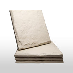 aryeka front view of four beige stepping stones showing neat walkway and curb appeal