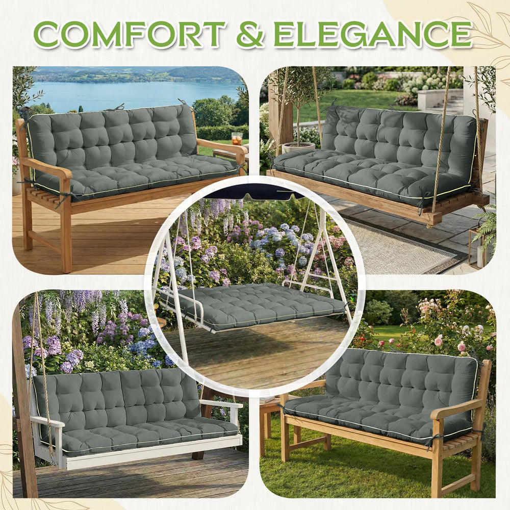 AS AWESLING cushion placed on a porch swing creating inviting outdoor seating