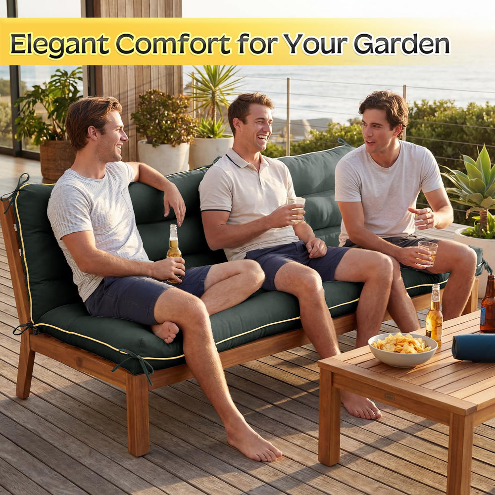 AS AWESLING cushion fitted on two-seater swing enhancing outdoor seating