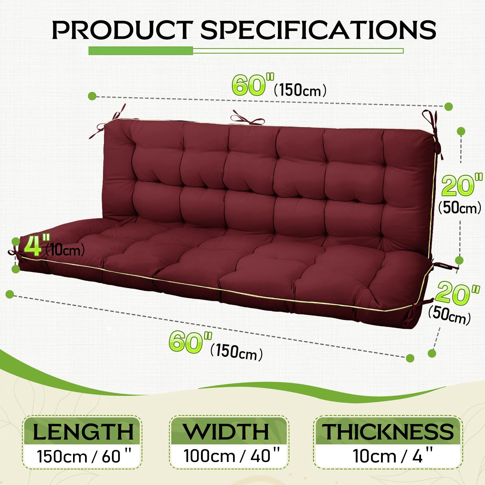 AS AWESLING porch swing with cushions conveying comfortable outdoor living