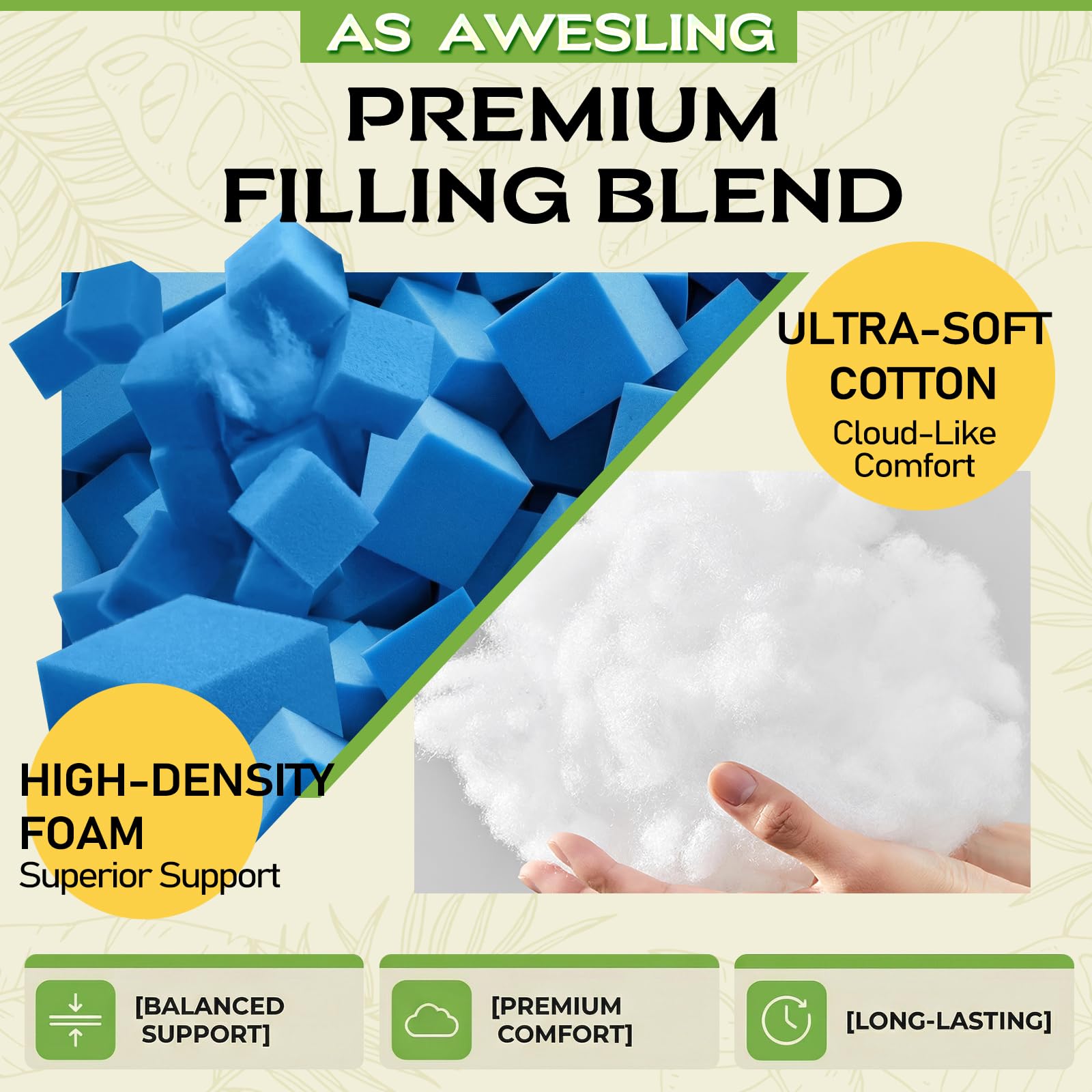 AS AWESLING shredded memory foam interior illustrating supportive comfort