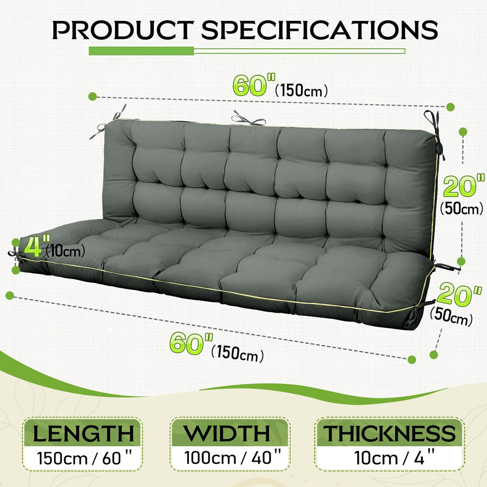 AS AWESLING cushion on bench for scale showing suitable bench fit