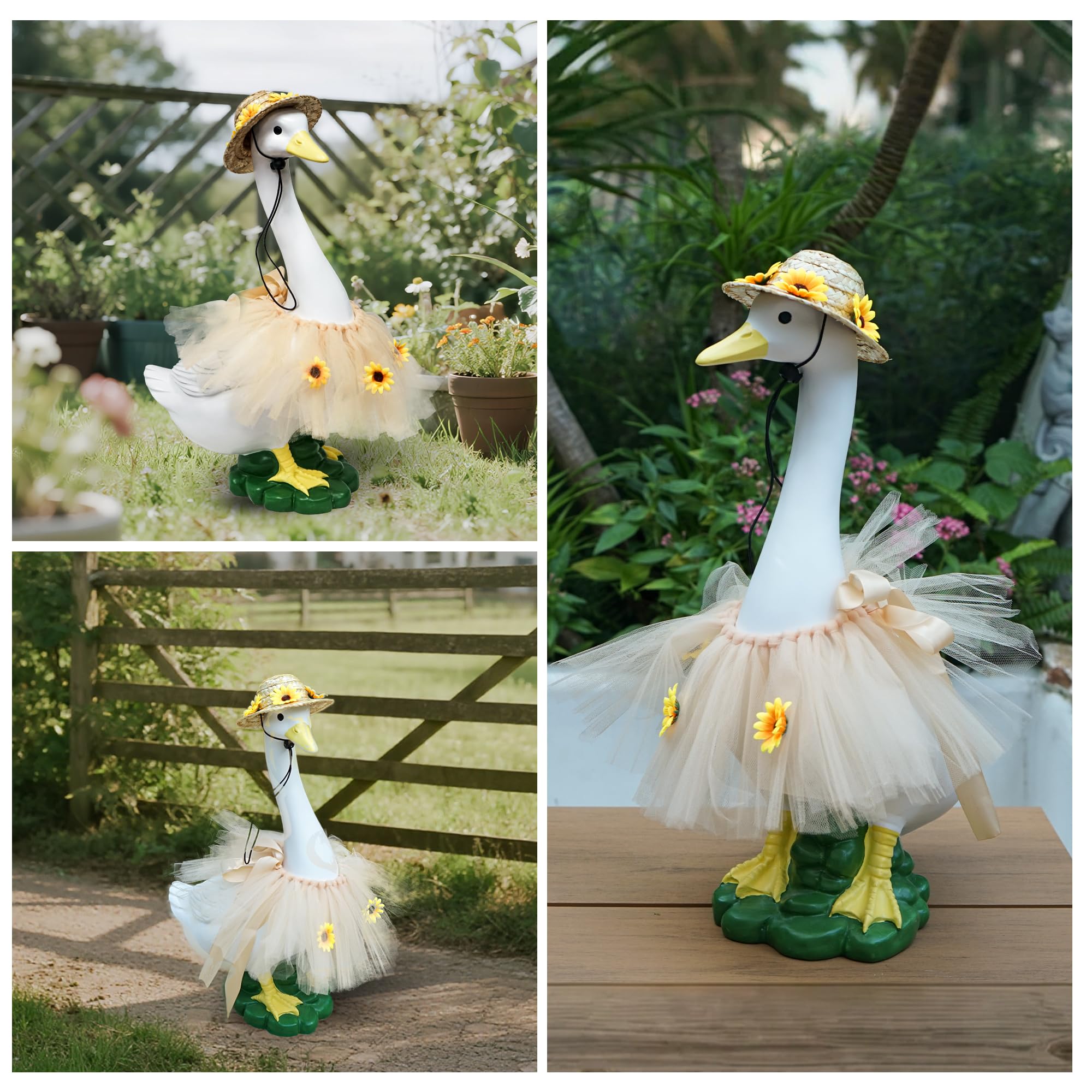 ASDFG goose placed in garden demonstrating decorative focal point