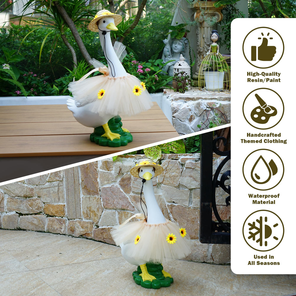 ASDFG goose next to chair showing 20 inch height and scale