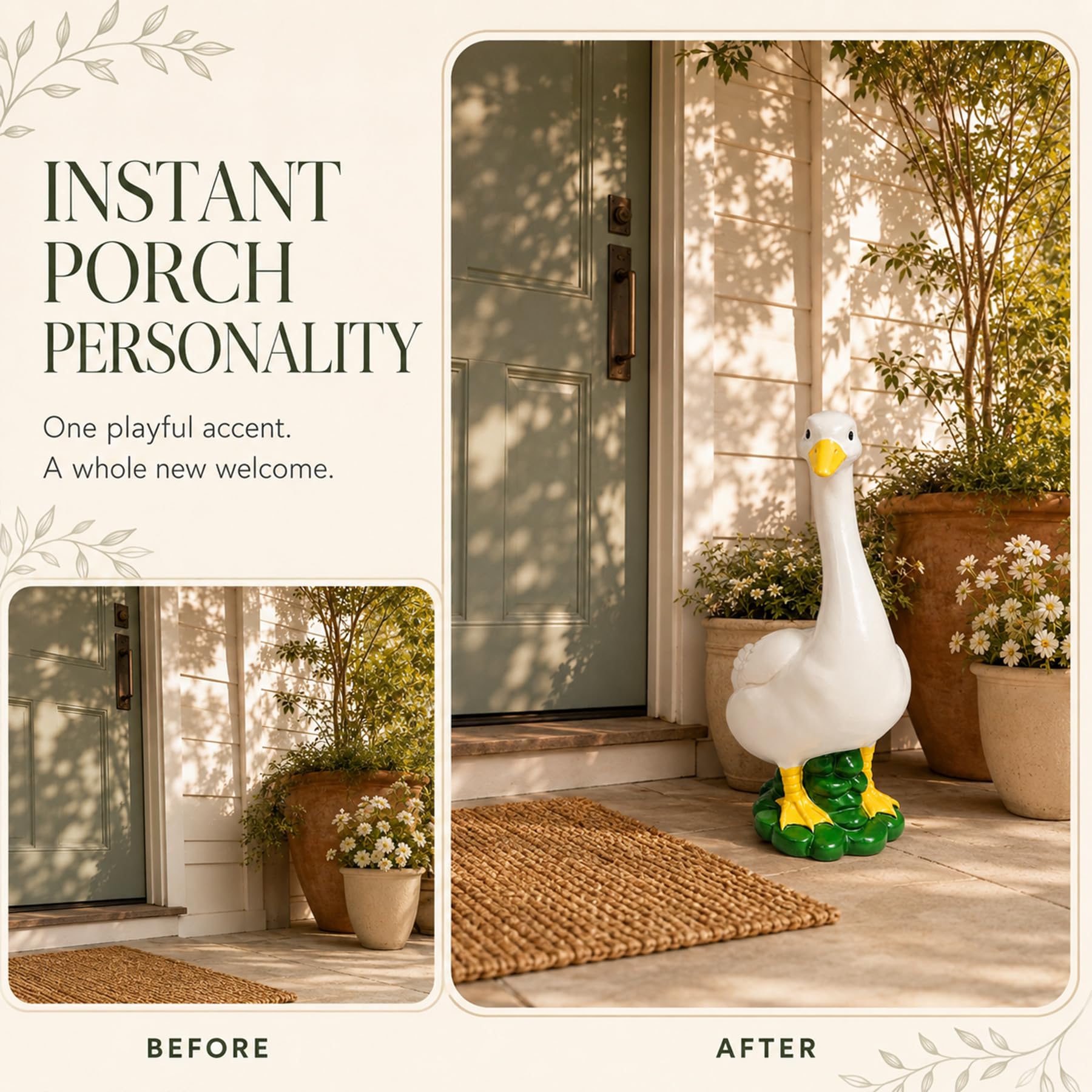 ASDFG goose dressed with seasonal accessories offering styling ideas
