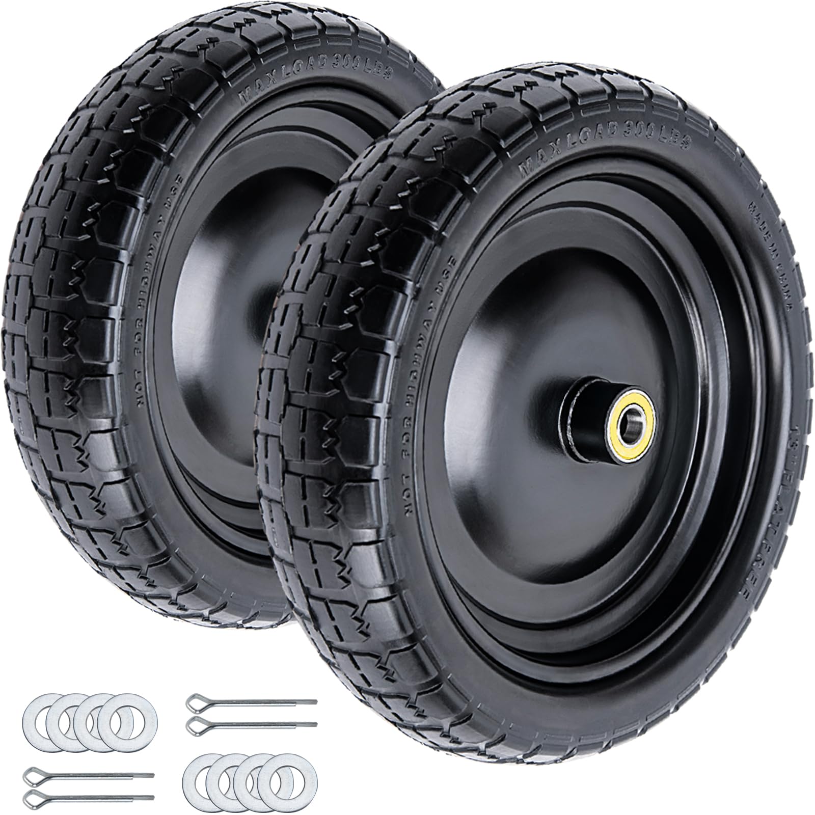 ASDFGHT 13 inch wheel front profile showing solid tire benefit