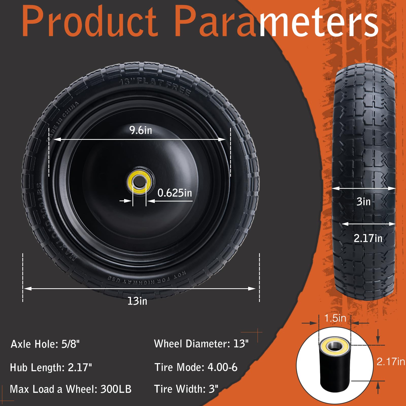ASDFGHT hub and 5/8" bearing detail offering reliable rotation
