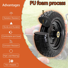 ASDFGHT wheel installed on garden cart demonstrating stability