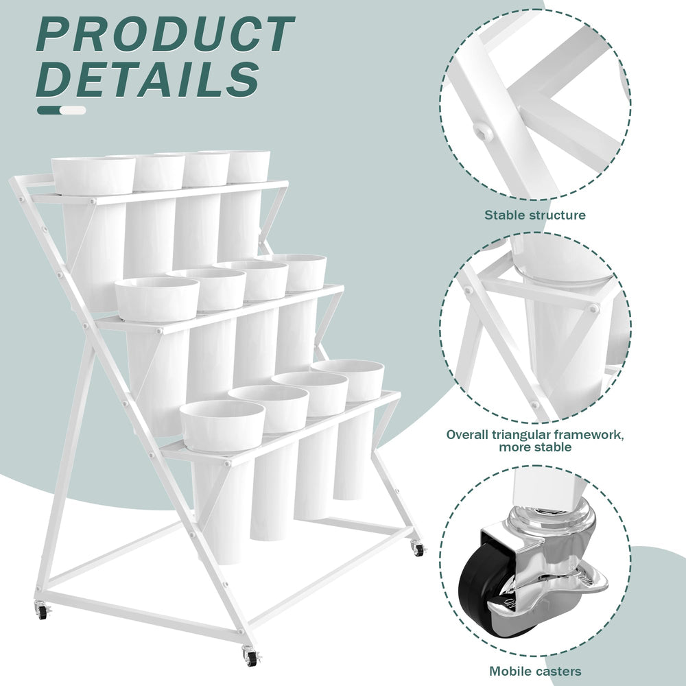 Asee'm bucket removed from rack held in hand to show easy detachment and convenient planting benefit