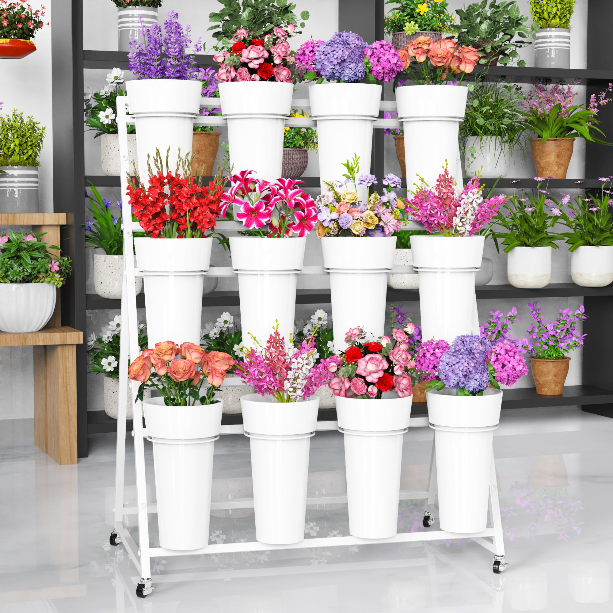Asee'm cart next to chair showing scale and compact footprint for small spaces