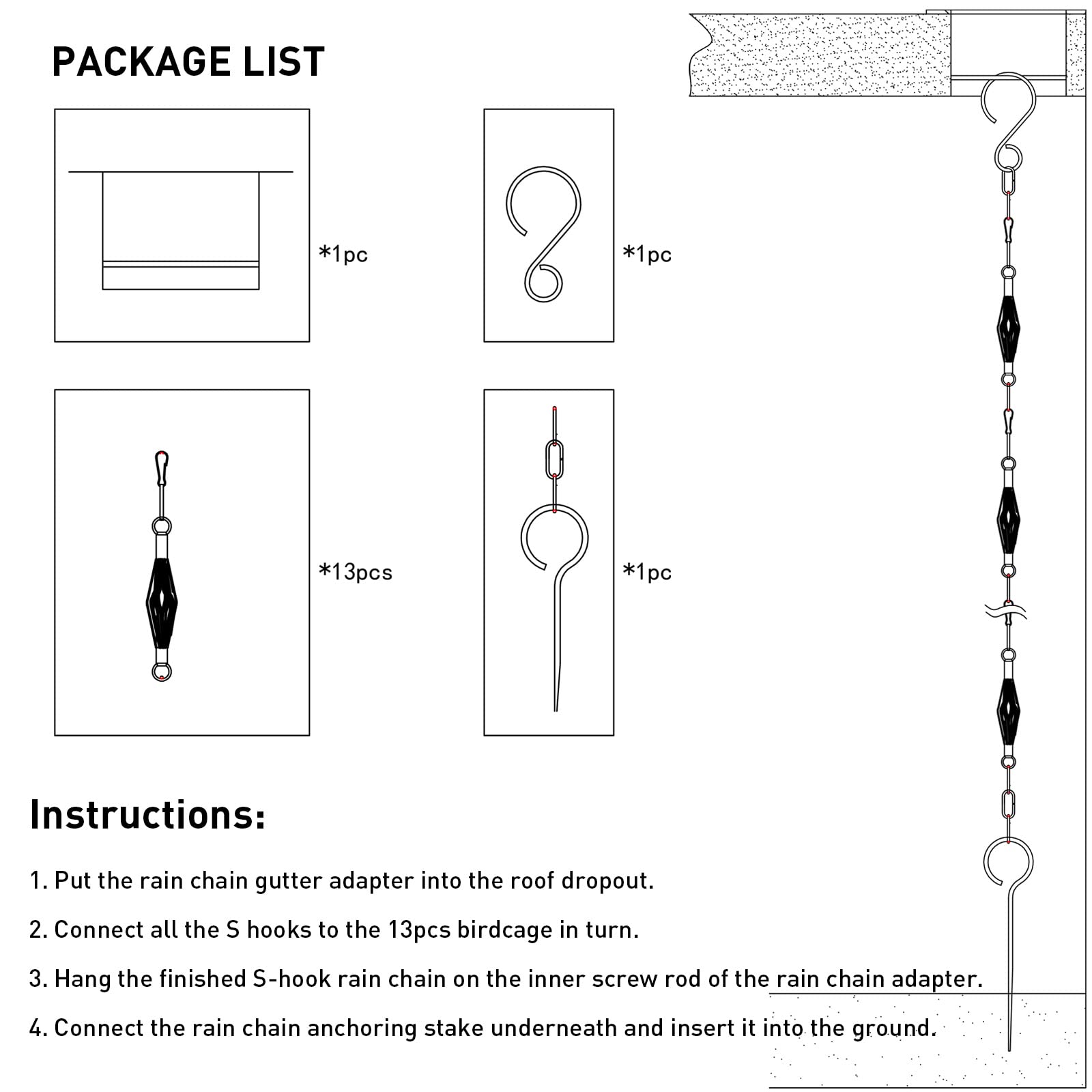 Aseneat rain chain as a patio water feature creating soothing sound and ambiance