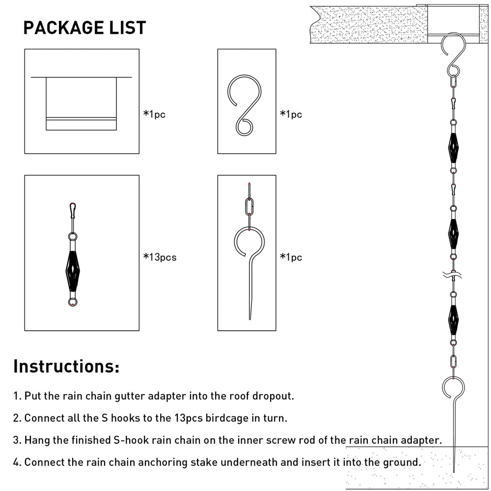 Aseneat rain chain as a patio water feature creating soothing sound and ambiance