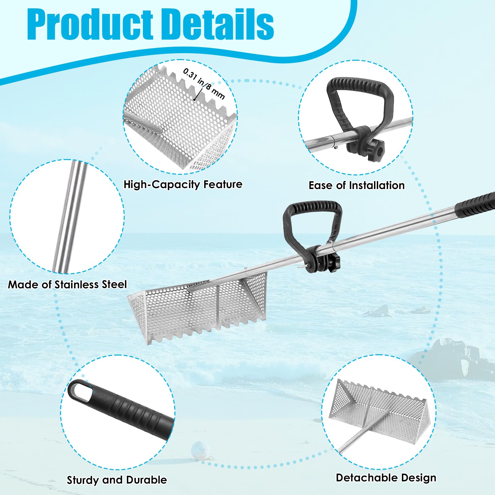 AshKiz disassembled three handle pieces for compact storage and travel benefit