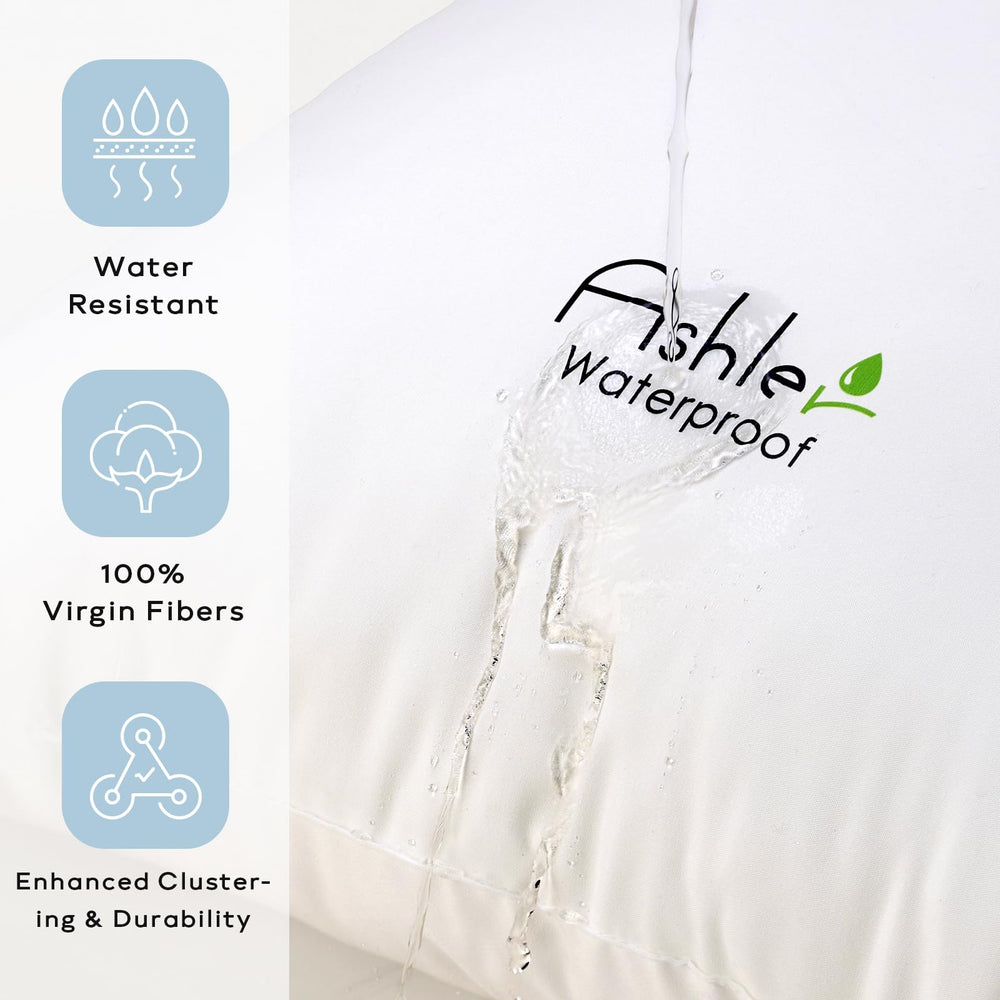 Ashler Home Deco close-up of water-resistant linen-like fabric repelling moisture