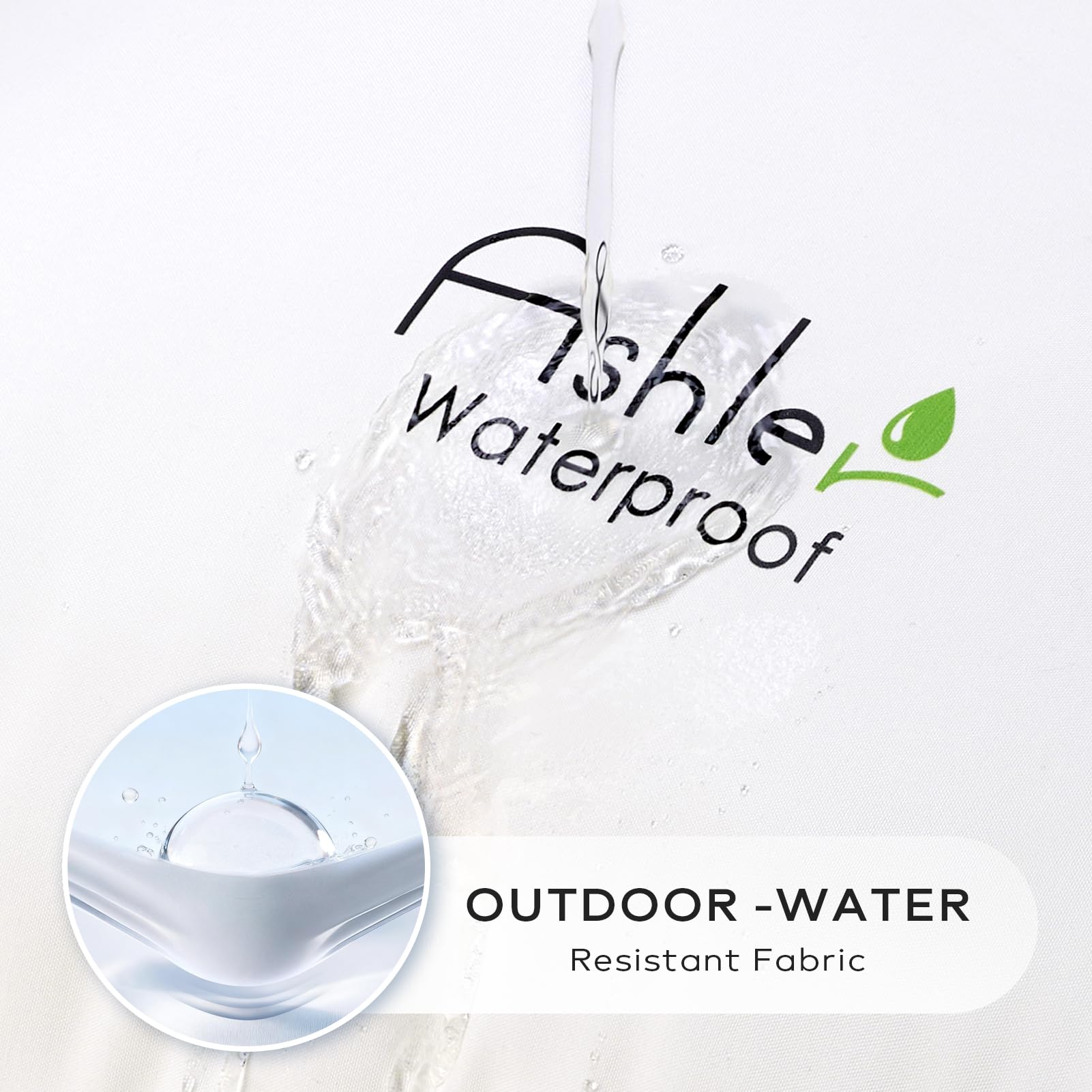 Ashler Home Deco close-up of 230gsm waterproof fabric texture highlighting water resistance and soft touch