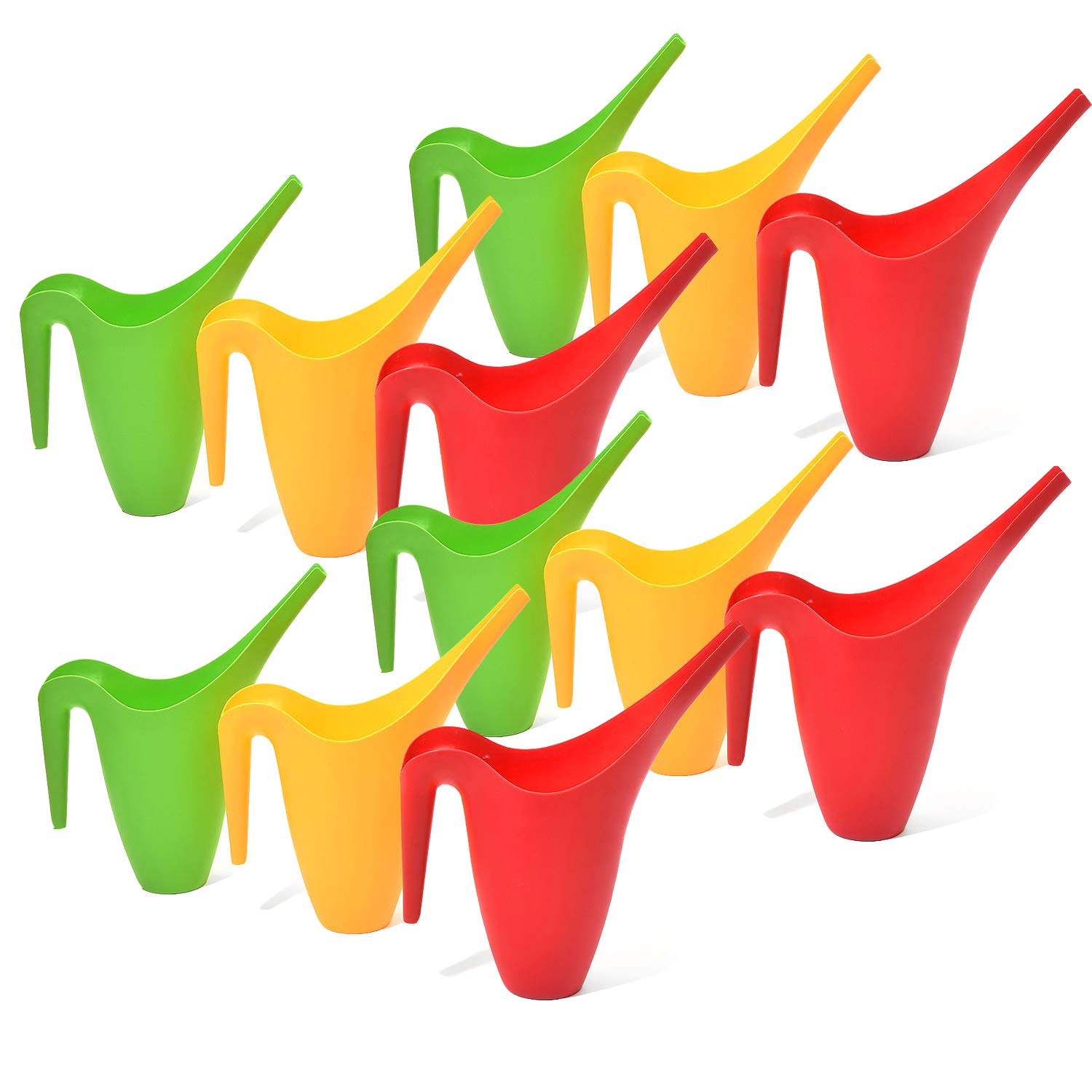 Ashman front view of 12-pack watering cans showing bright colors and durable finish