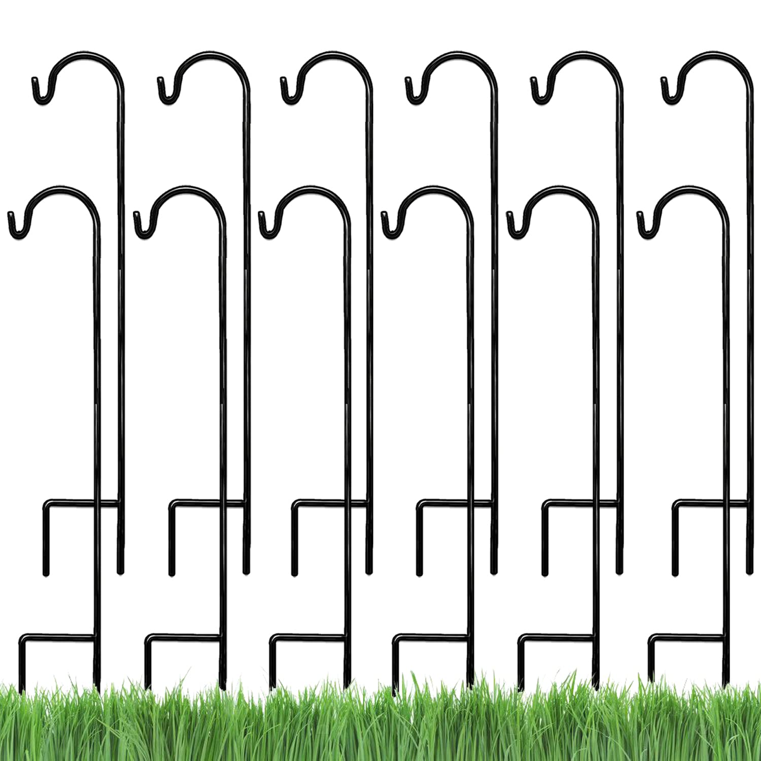 AshmanOnline 12-pack front view showing all black shepherd hooks and packaging benefit durability