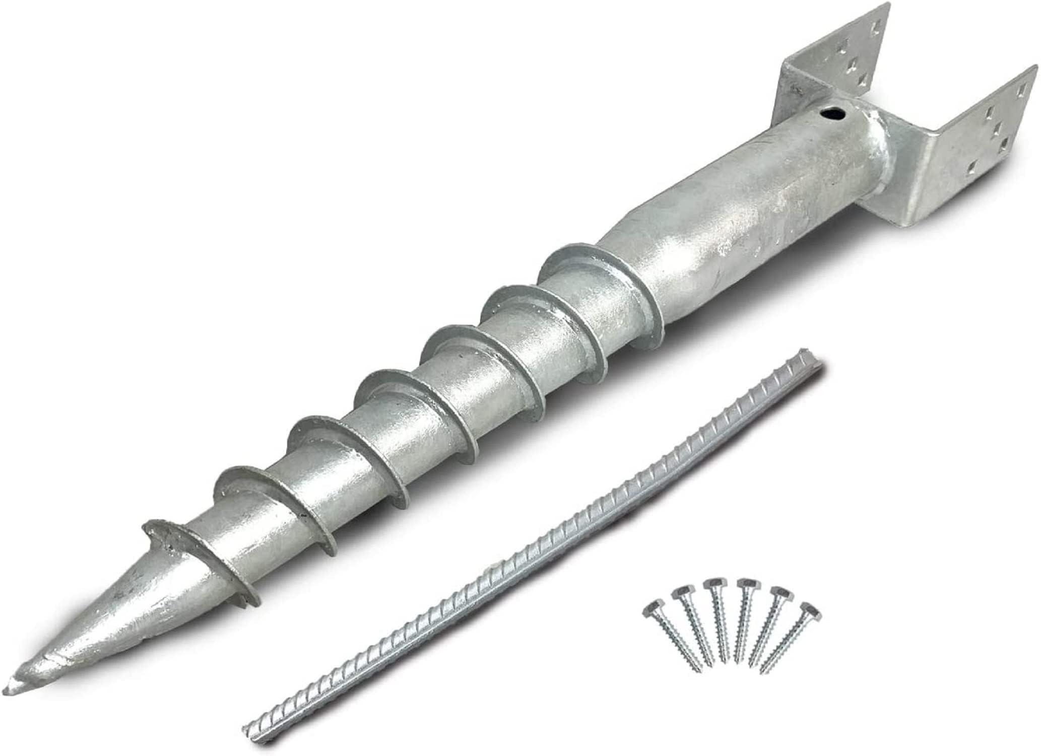 AshmanOnline ground screw supporting a mailbox in yard showing tidy installation benefit