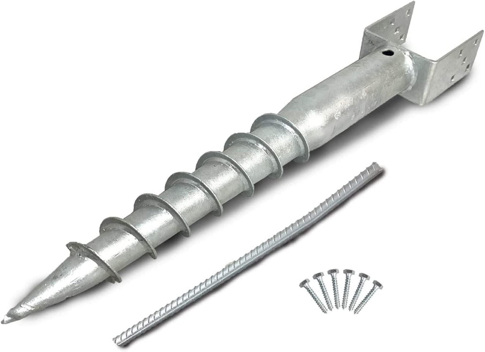 AshmanOnline ground screw supporting a mailbox in yard showing tidy installation benefit