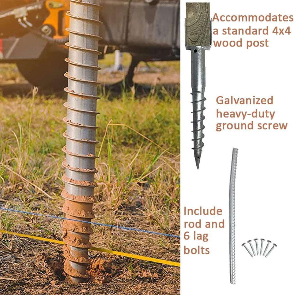 AshmanOnline tightening rod and six lag bolts displayed for easy installation benefit